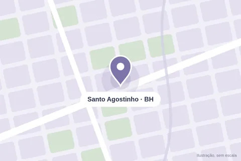 Mapa ilustrativo do bairro Santo Agostinho, em Belo Horizonte